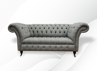 Leather Sofa Couch Two-seater Gray Furnishings Lounge Club Sofas Couches 2 Seater